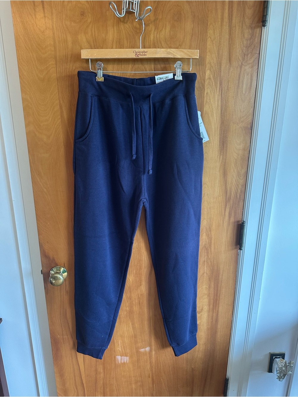 Men's Navy Drawstring Jogger Sweatpants - Starter